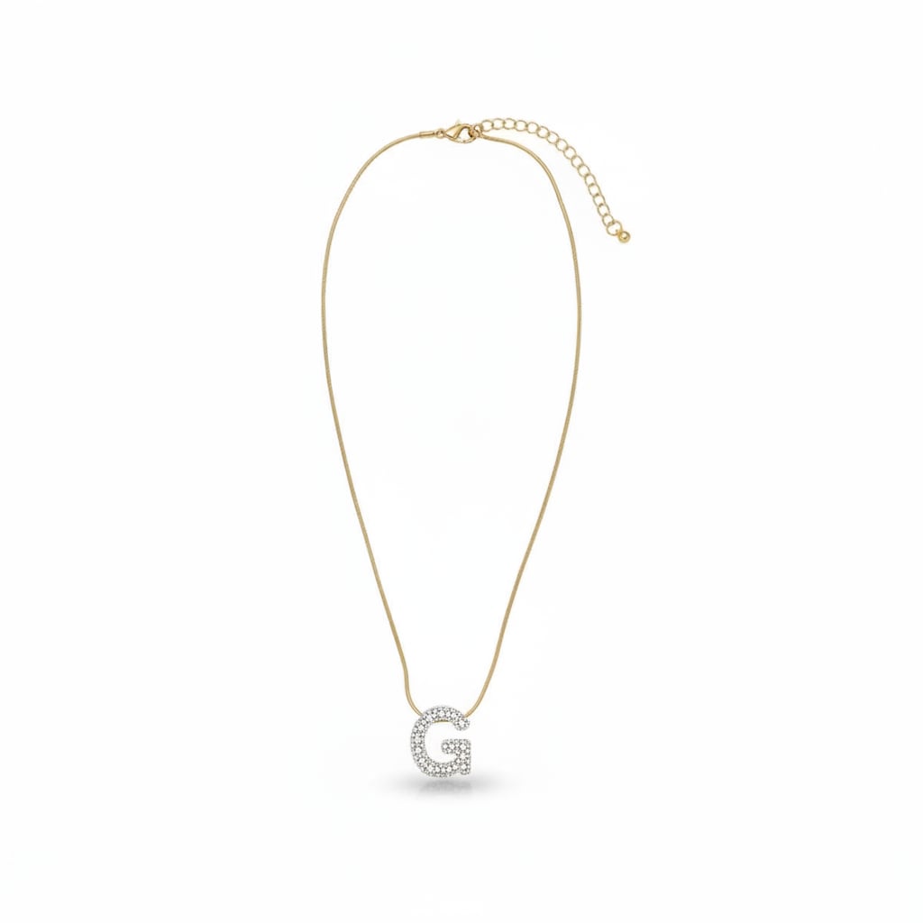 Collana con lettera strass - Var 4