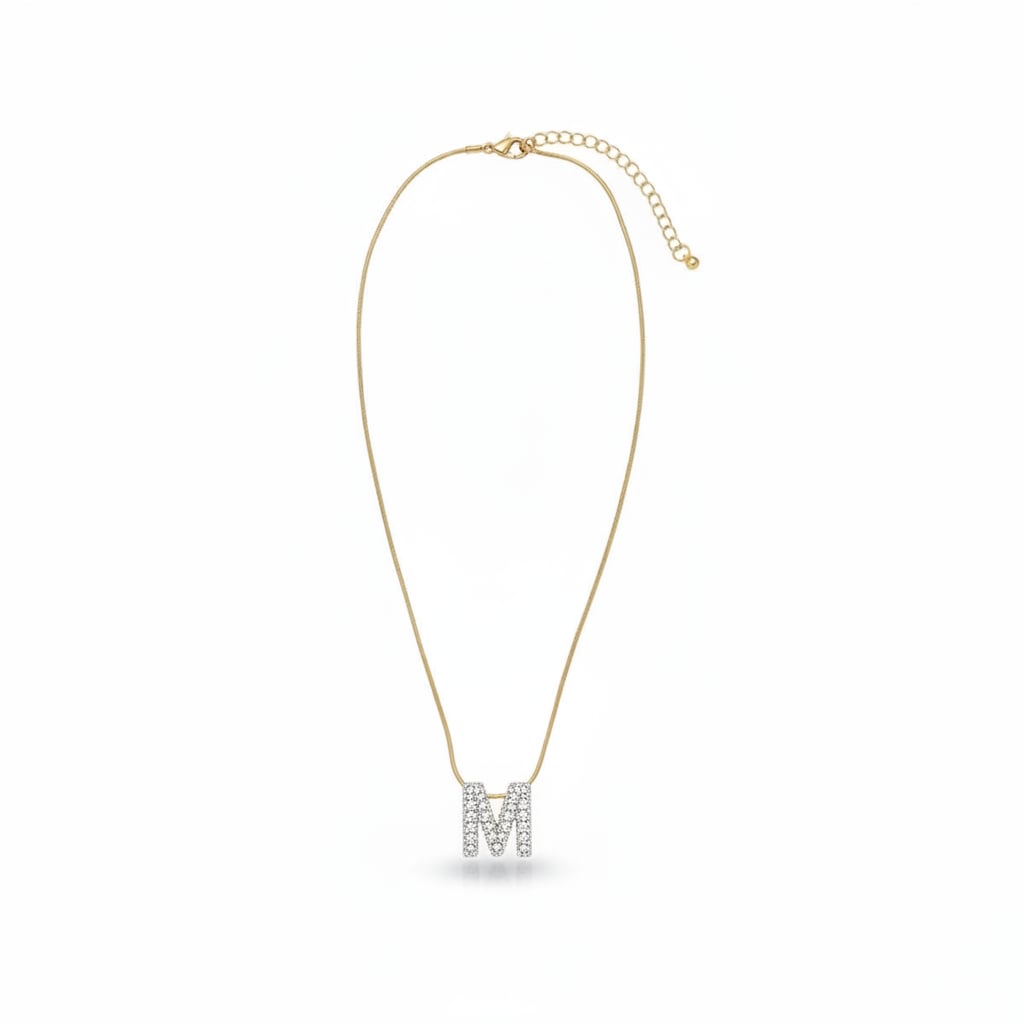 Collana con lettera strass - Var 5