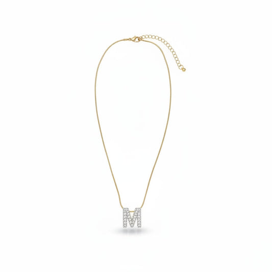 Collana con lettera strass - Var 5