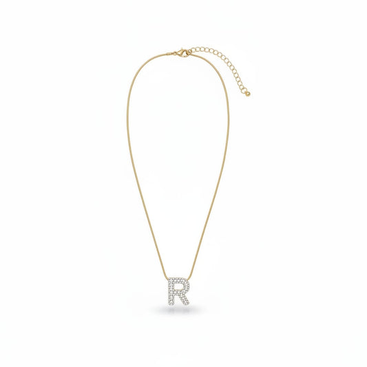 Collana con lettera strass - Var 6