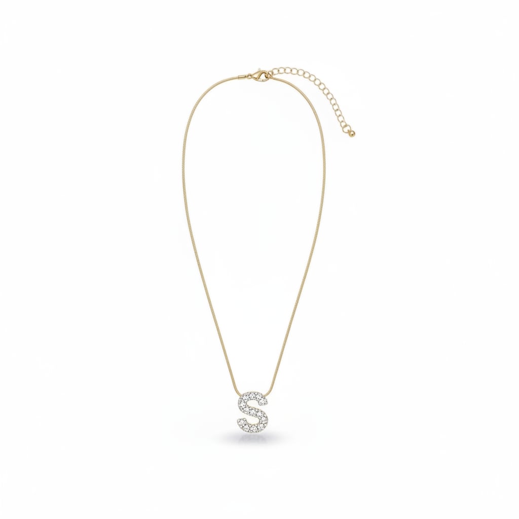 Collana con lettera strass - Var 7