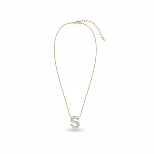 Collana con lettera strass - Var 7