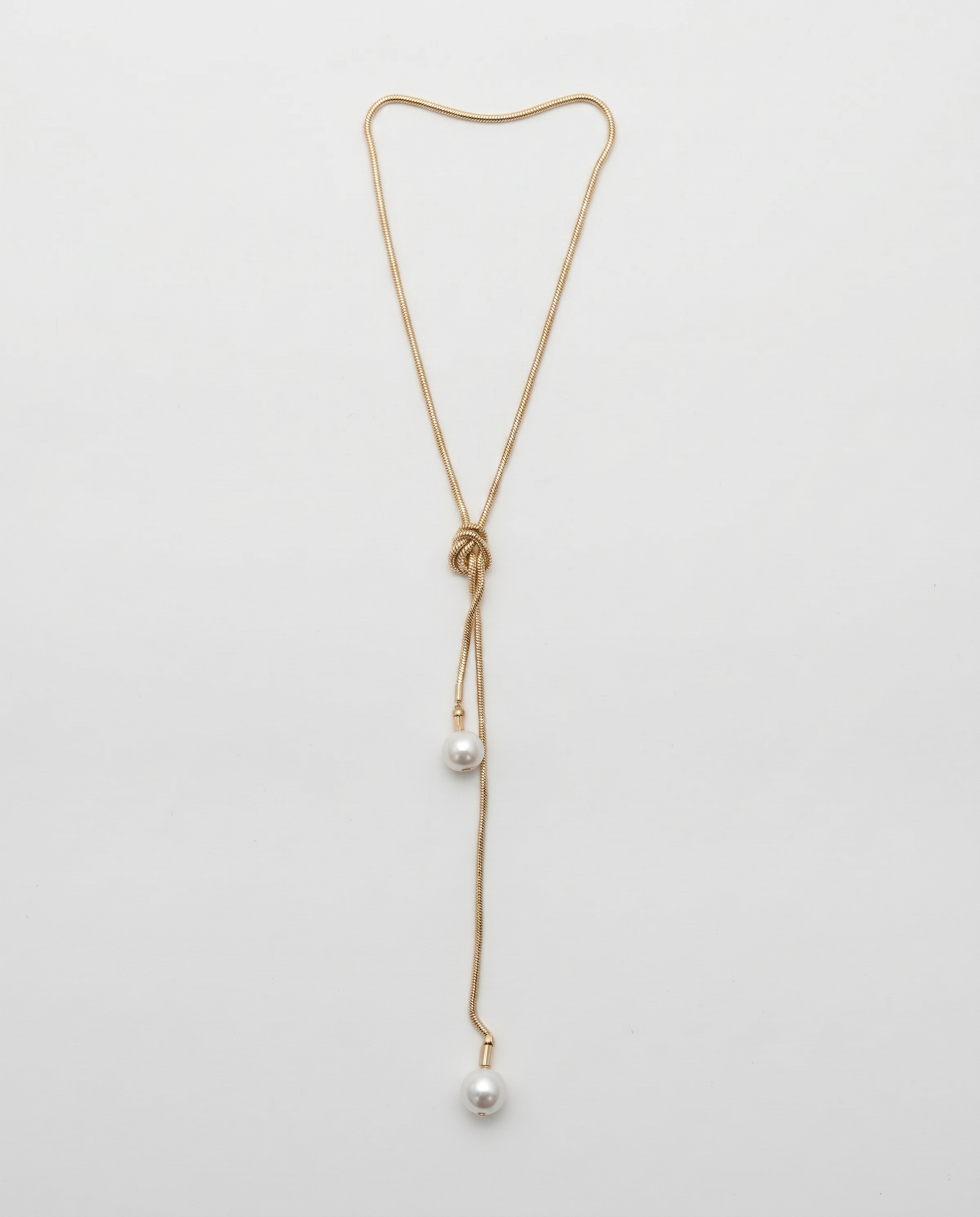 Collana nodo con perle coda di topo - Oro