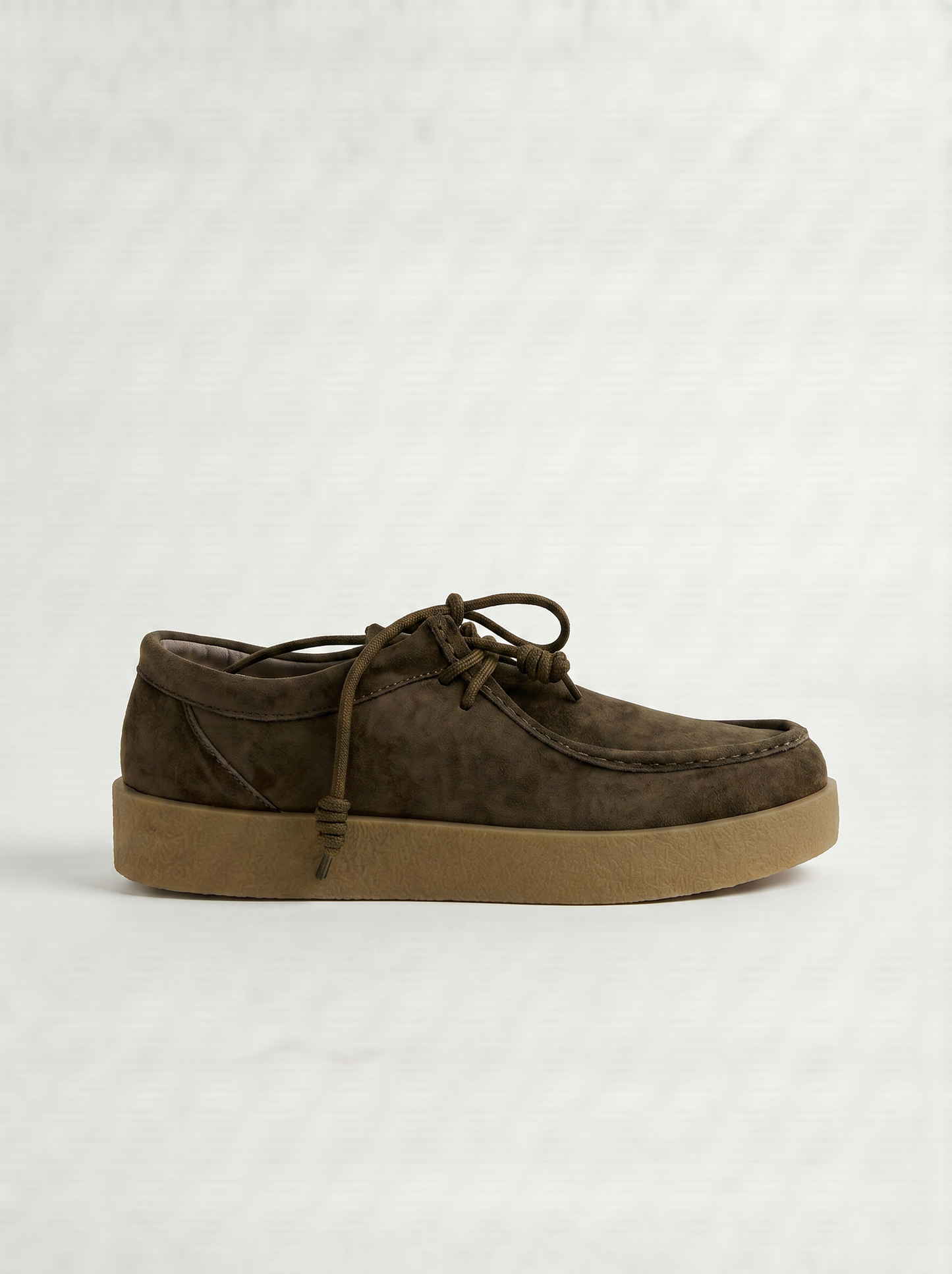 Suede lace-up shoes in mud for men - Grey