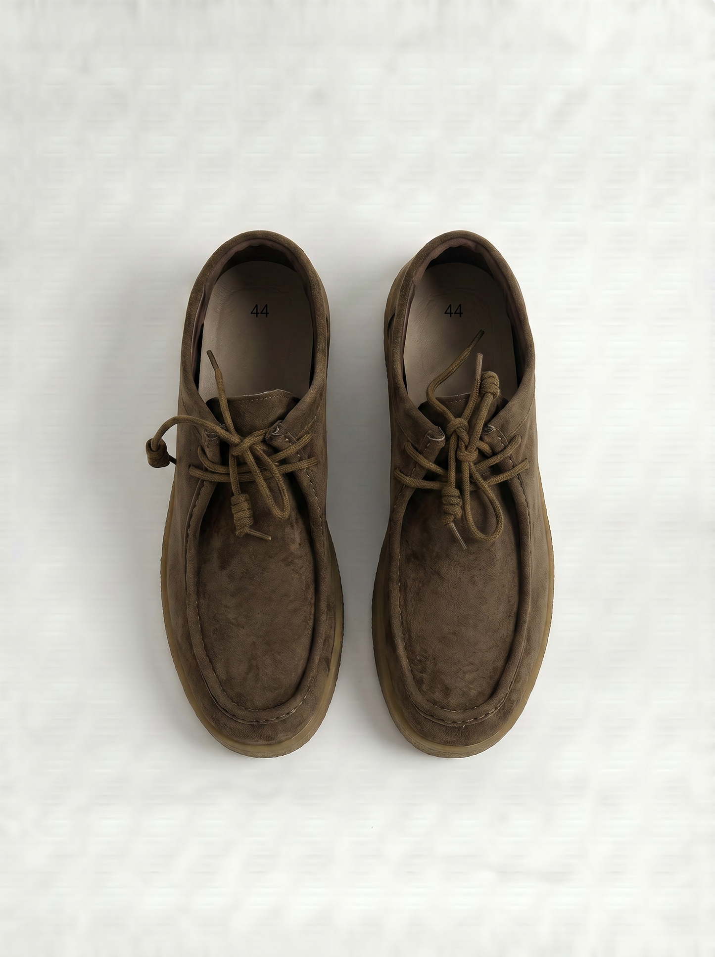 Suede lace-up shoes in mud for men - Grey