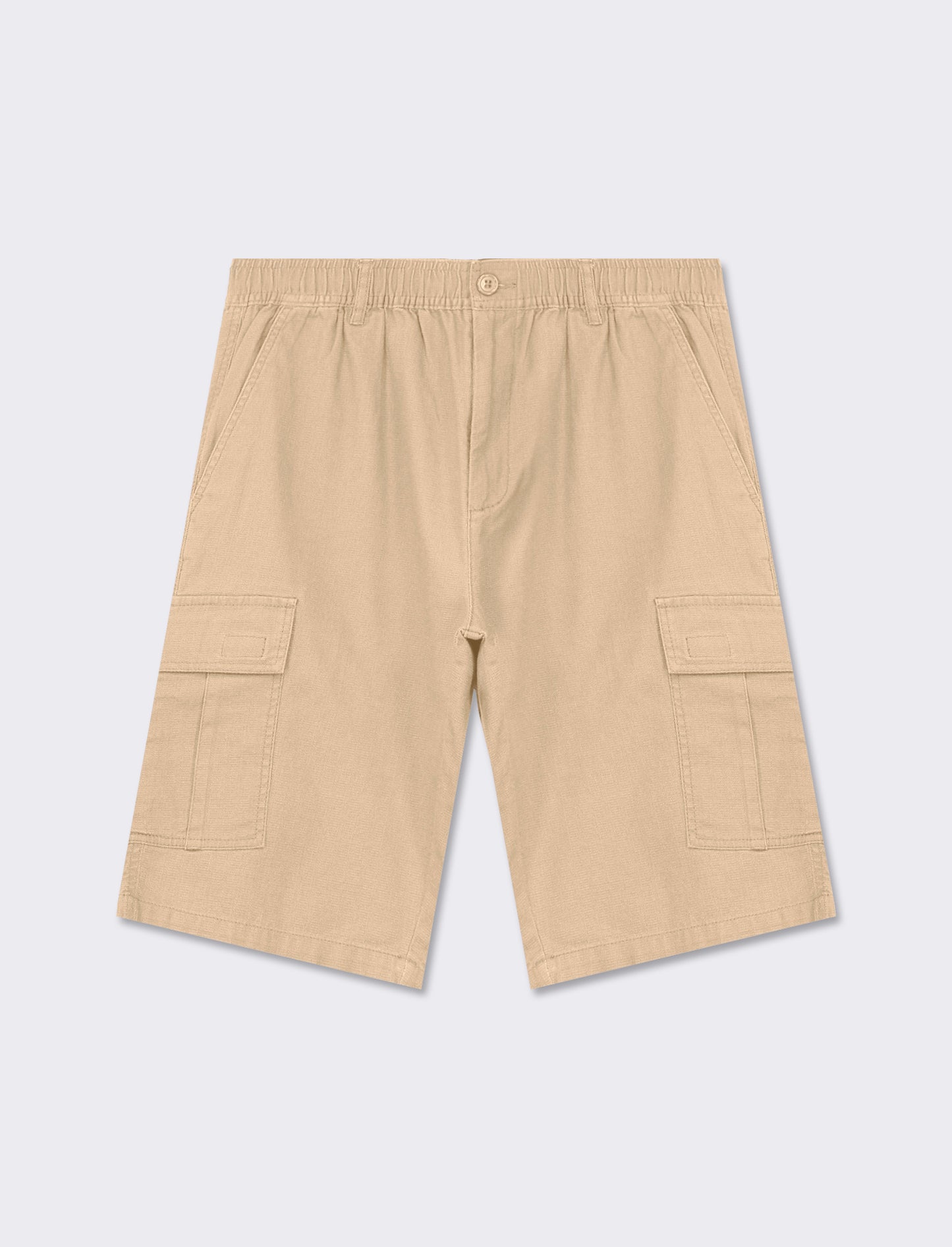 Bermuda cargo in tessuto strutturato - Beige