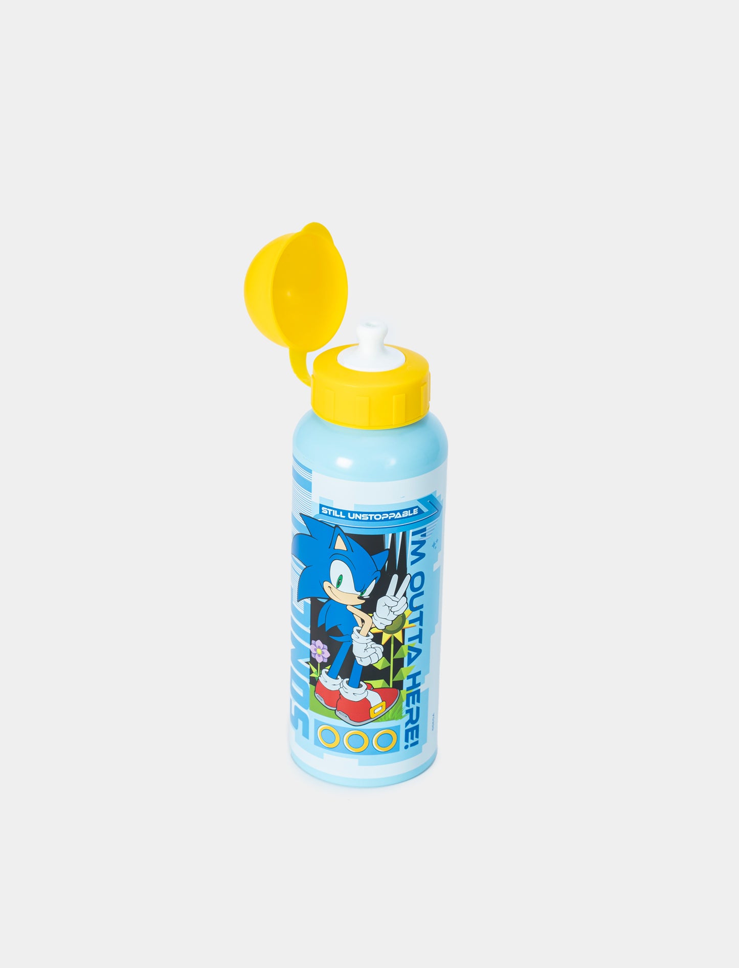 Bambino Sonic/Spiderman 500ml Water Bottle - Sky blue