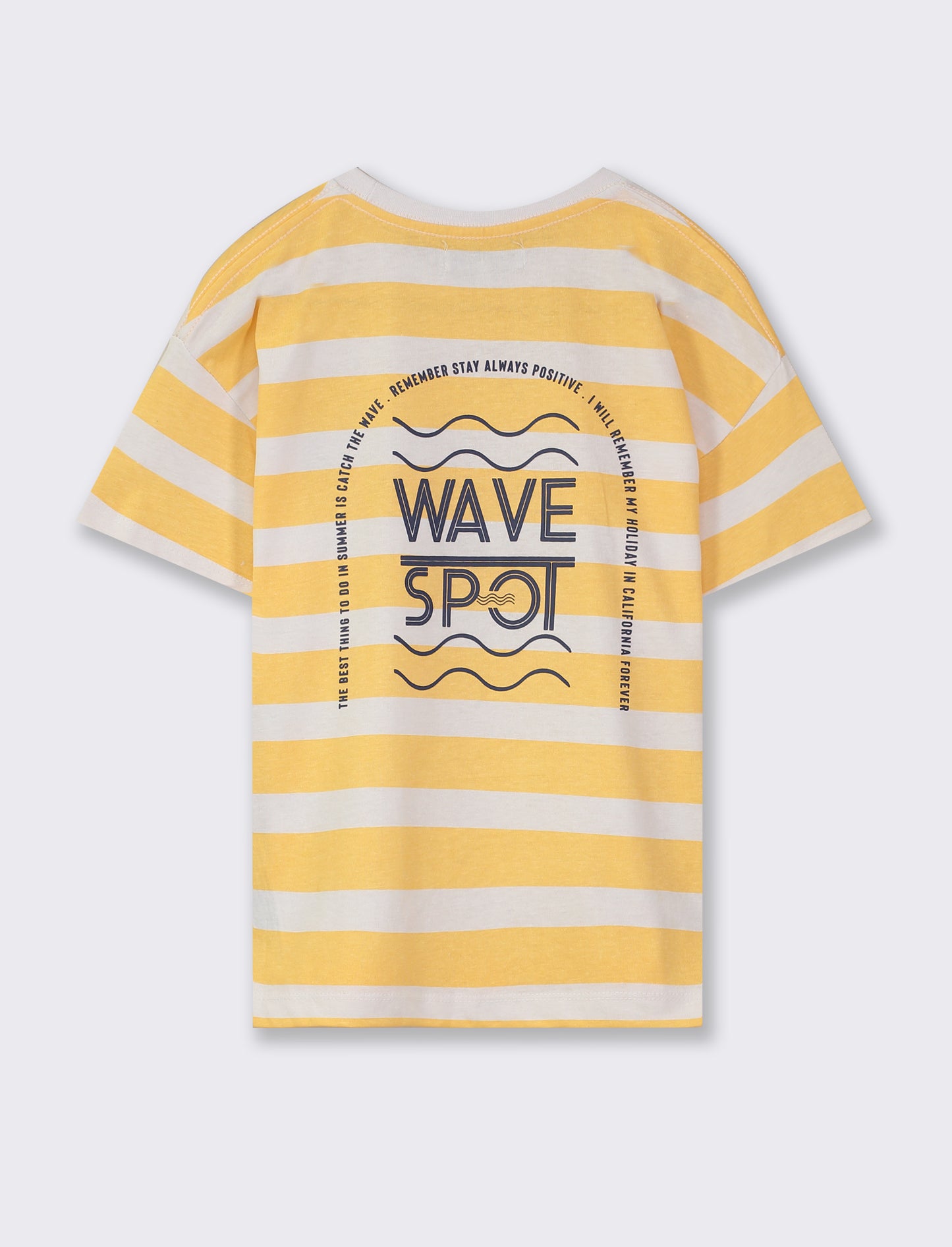 Cotton Striped T-Shirt with Front and Back Print - Comfortable and Casual Fit - Pattern