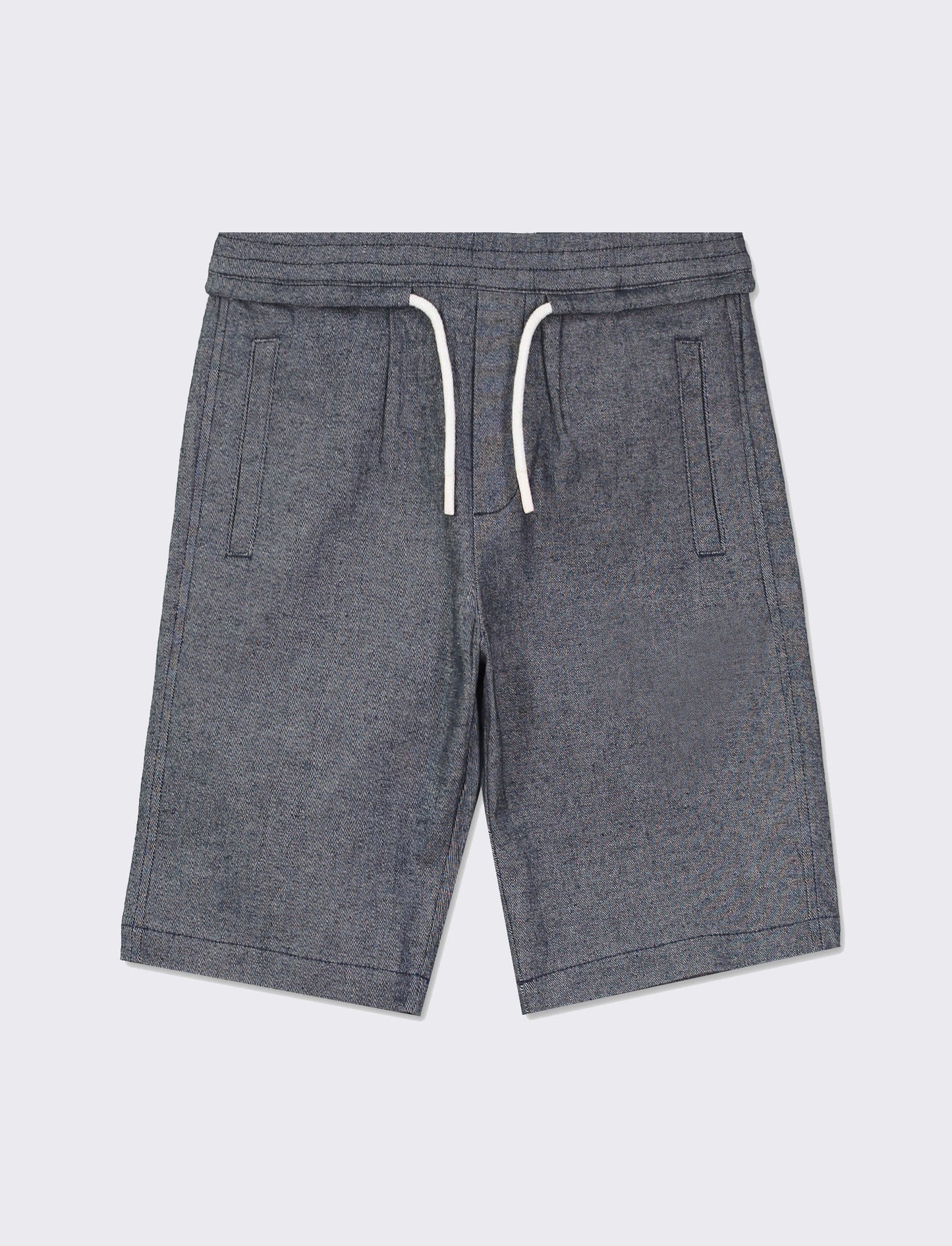 Bermuda in twill in misto lino da bambino - Blu