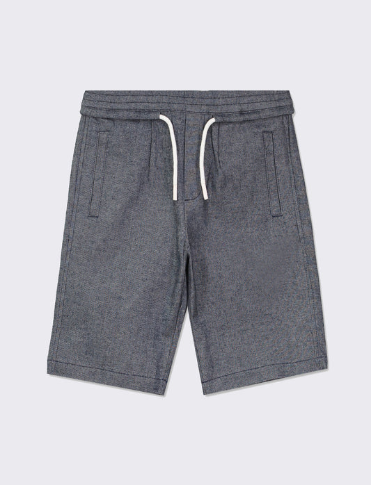 Bermuda in twill in misto lino da bambino - Blu