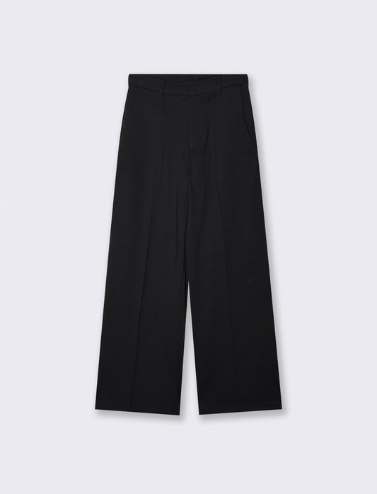 Classic high waist wide leg trousers - Black