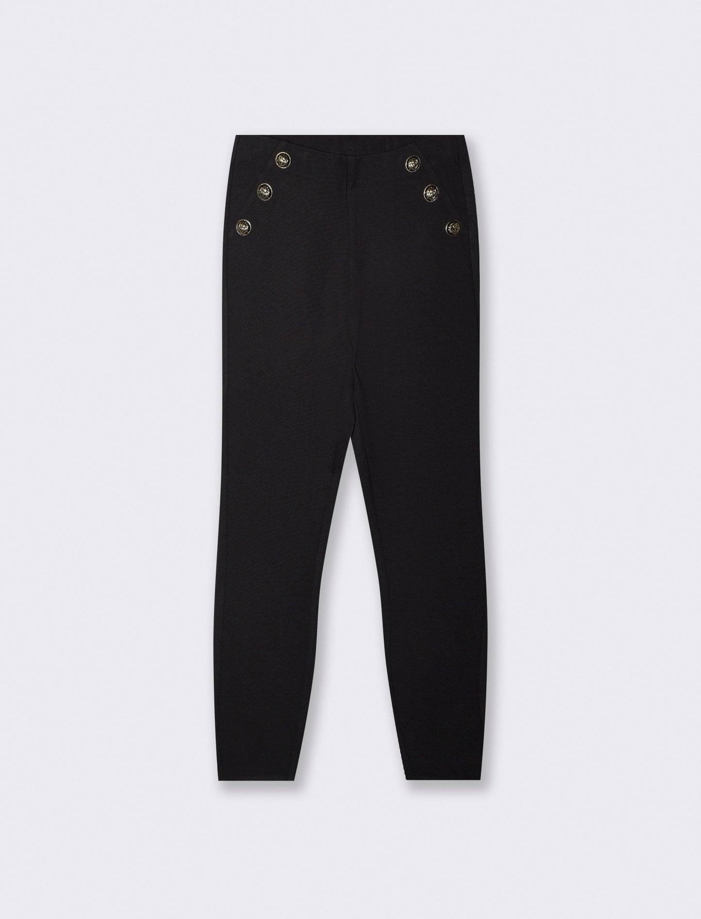 Fuseaux skinny con bottoni decorativi - Nero