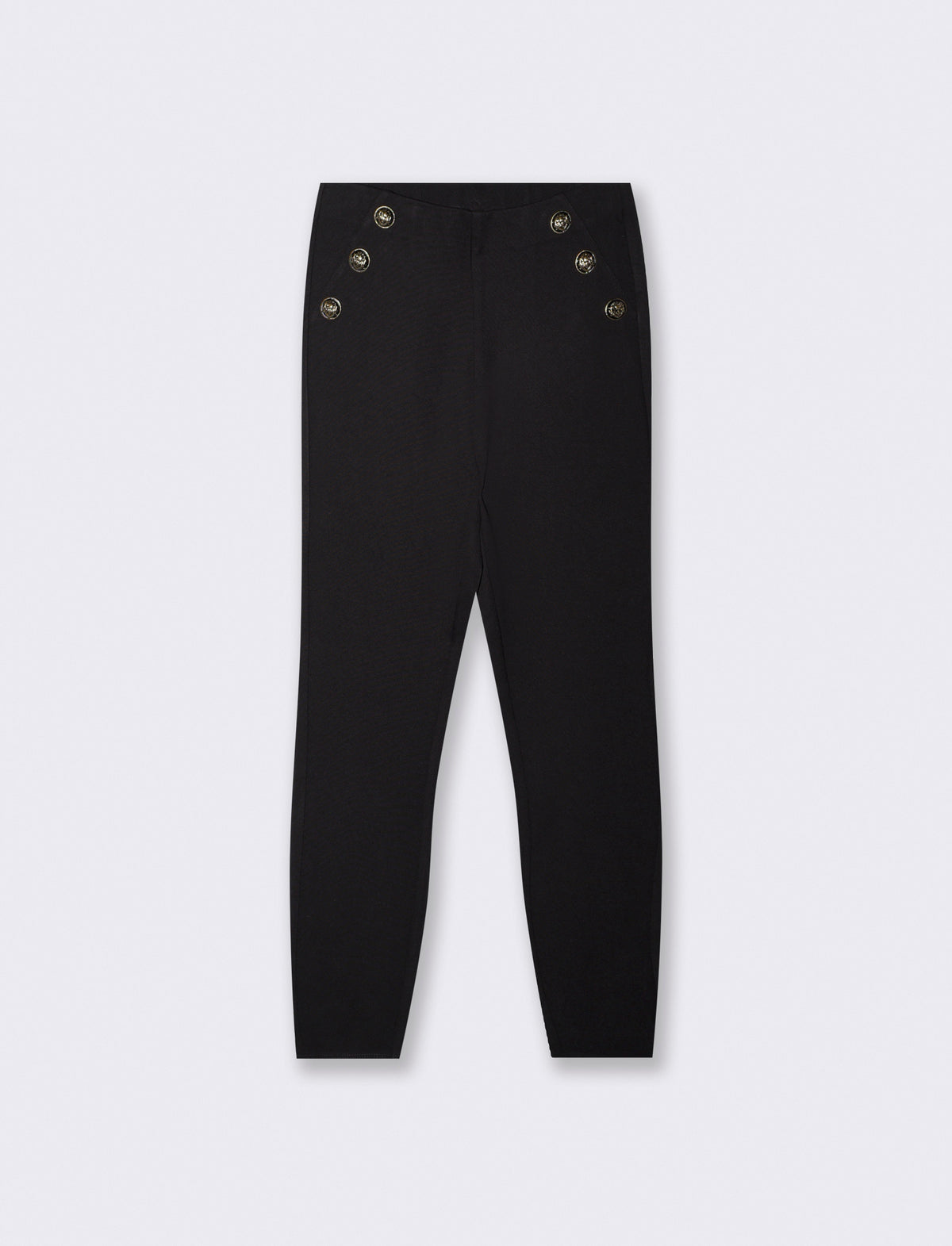 Fuseaux skinny con bottoni decorativi - Nero