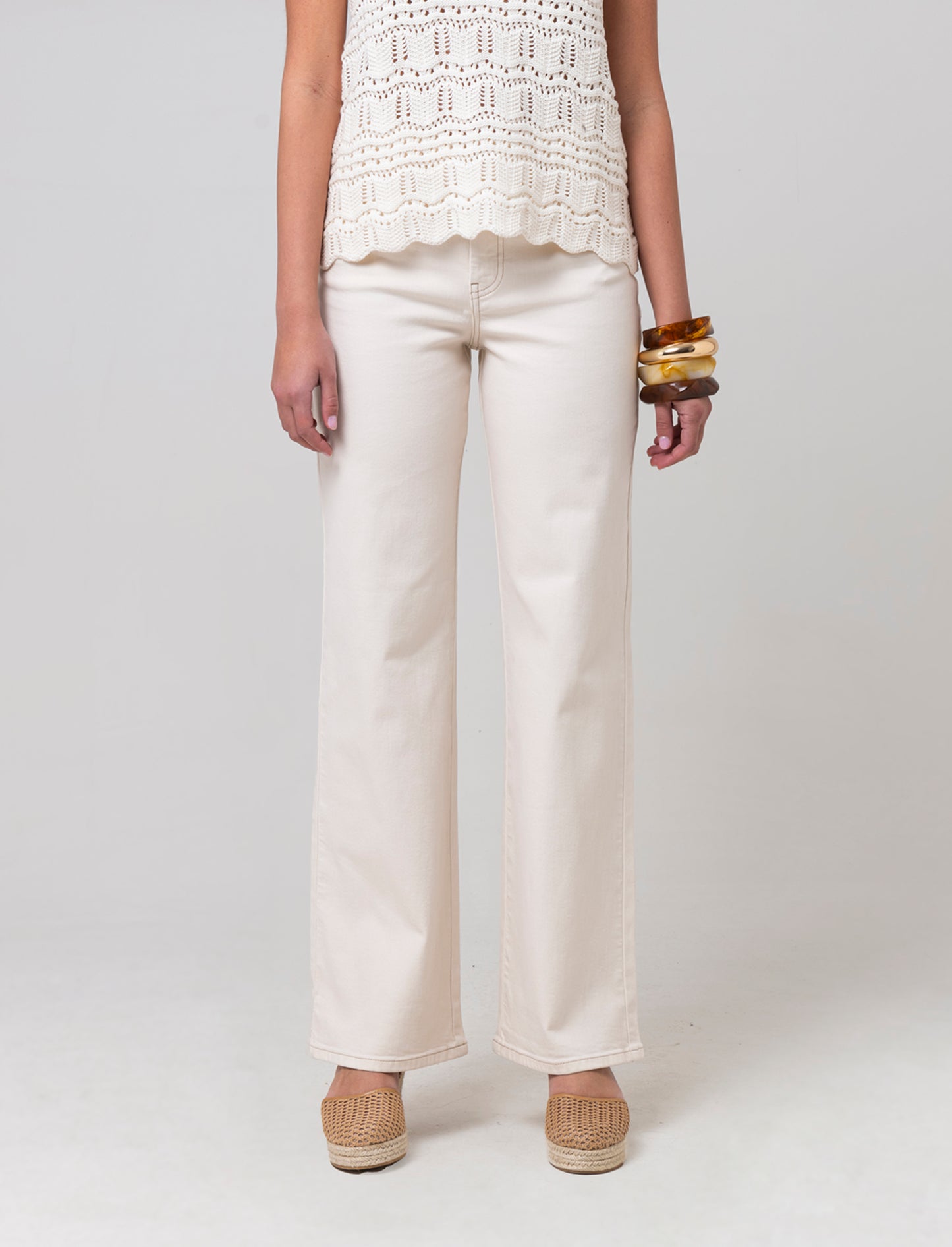 Woman's basic 5 pocket jeans - Beige