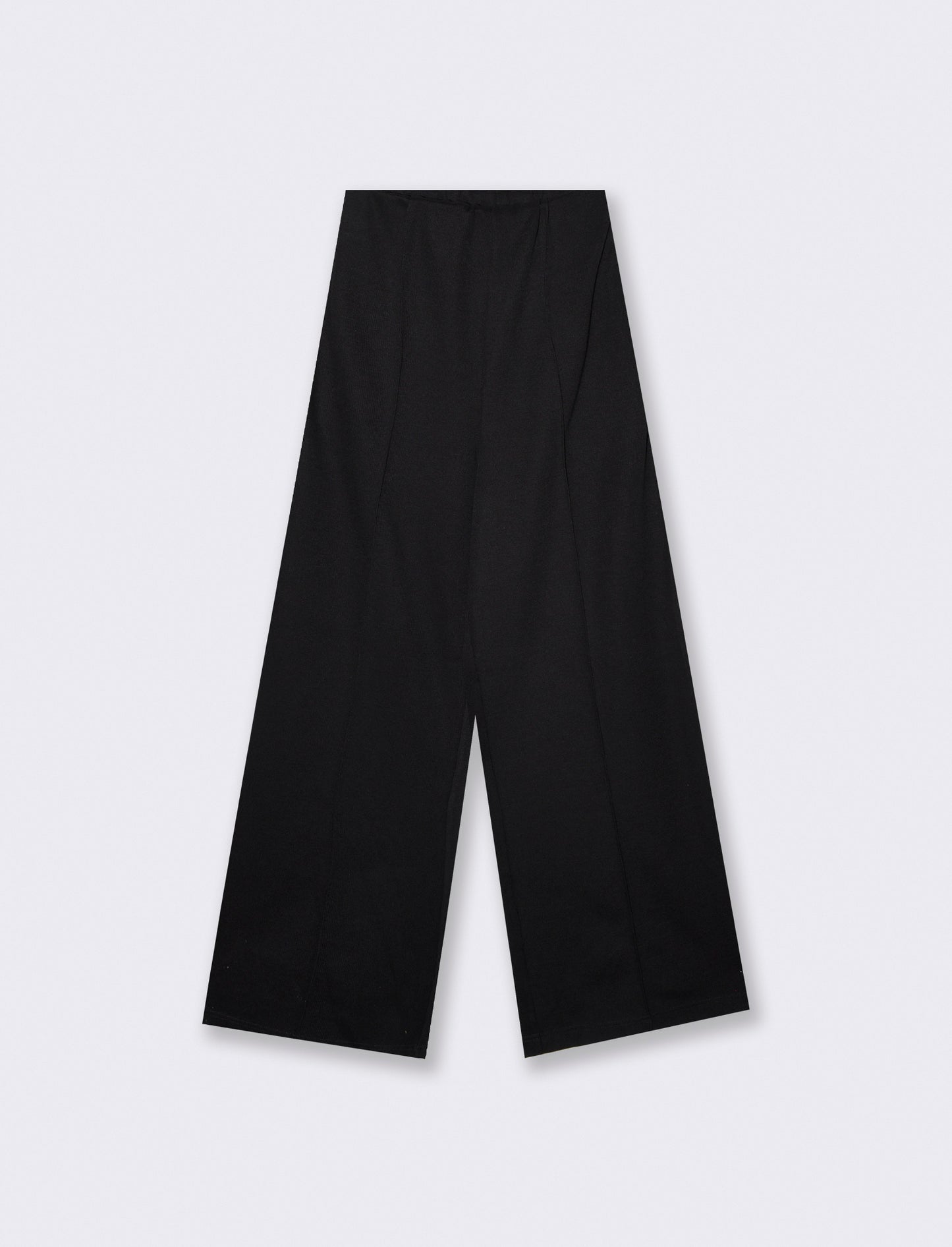 Pantalone palazzo a vita alta con tasche - Nero