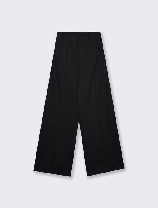 High-waisted palazzo pants with pockets - Black