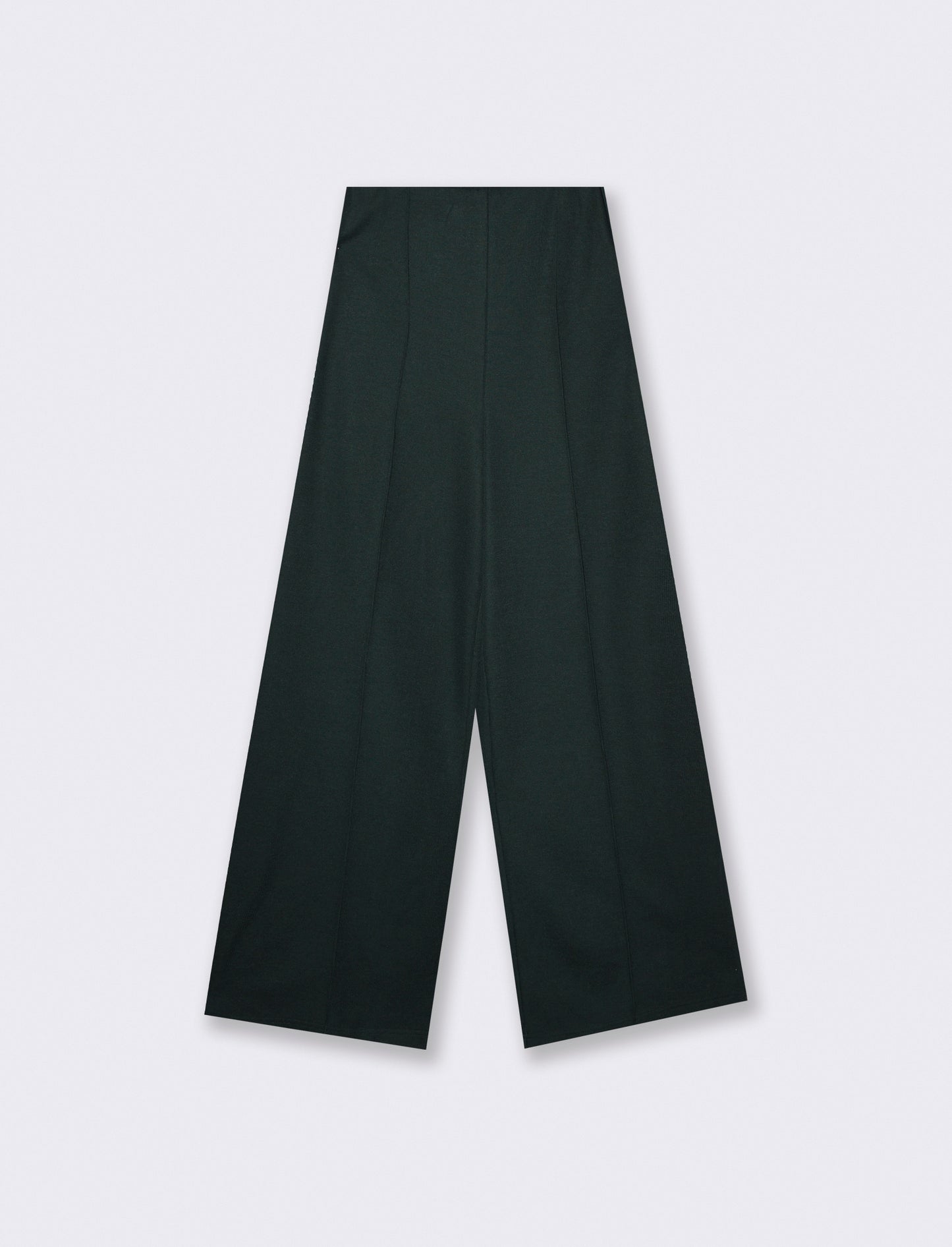 Pantalone palazzo a vita alta con tasche - Verde bosco