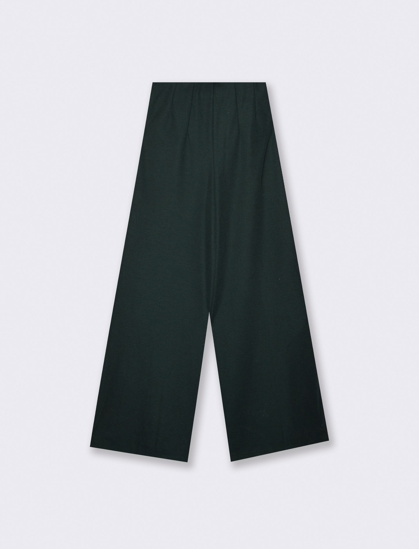 Pantalone palazzo a vita alta con tasche - Verde bosco