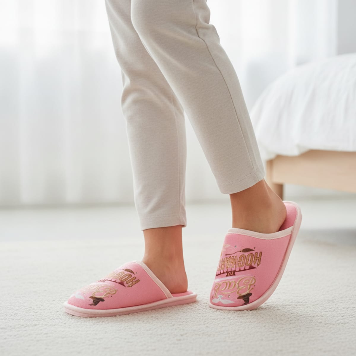 Pink Harry Potter Slippers for Girls - Pink