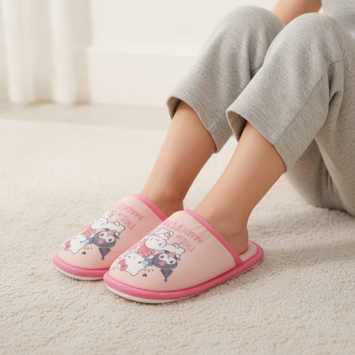 Pink Hello Kitty Slippers for Girls - Pink
