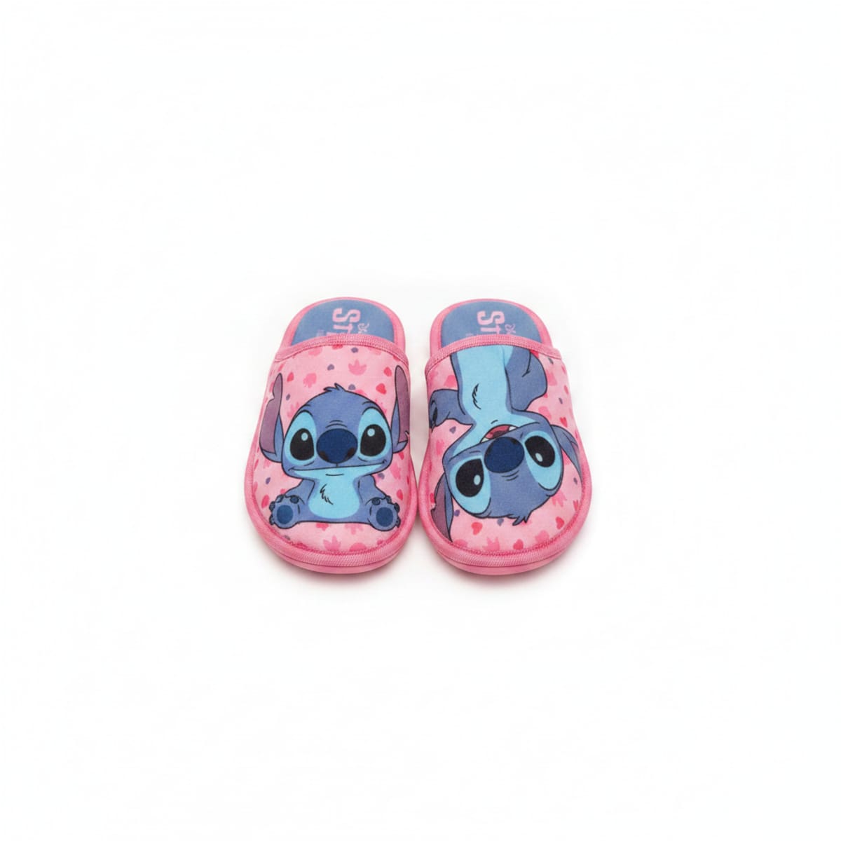 Pantofola rosa con Stitch&Angel per bambina - Rosa