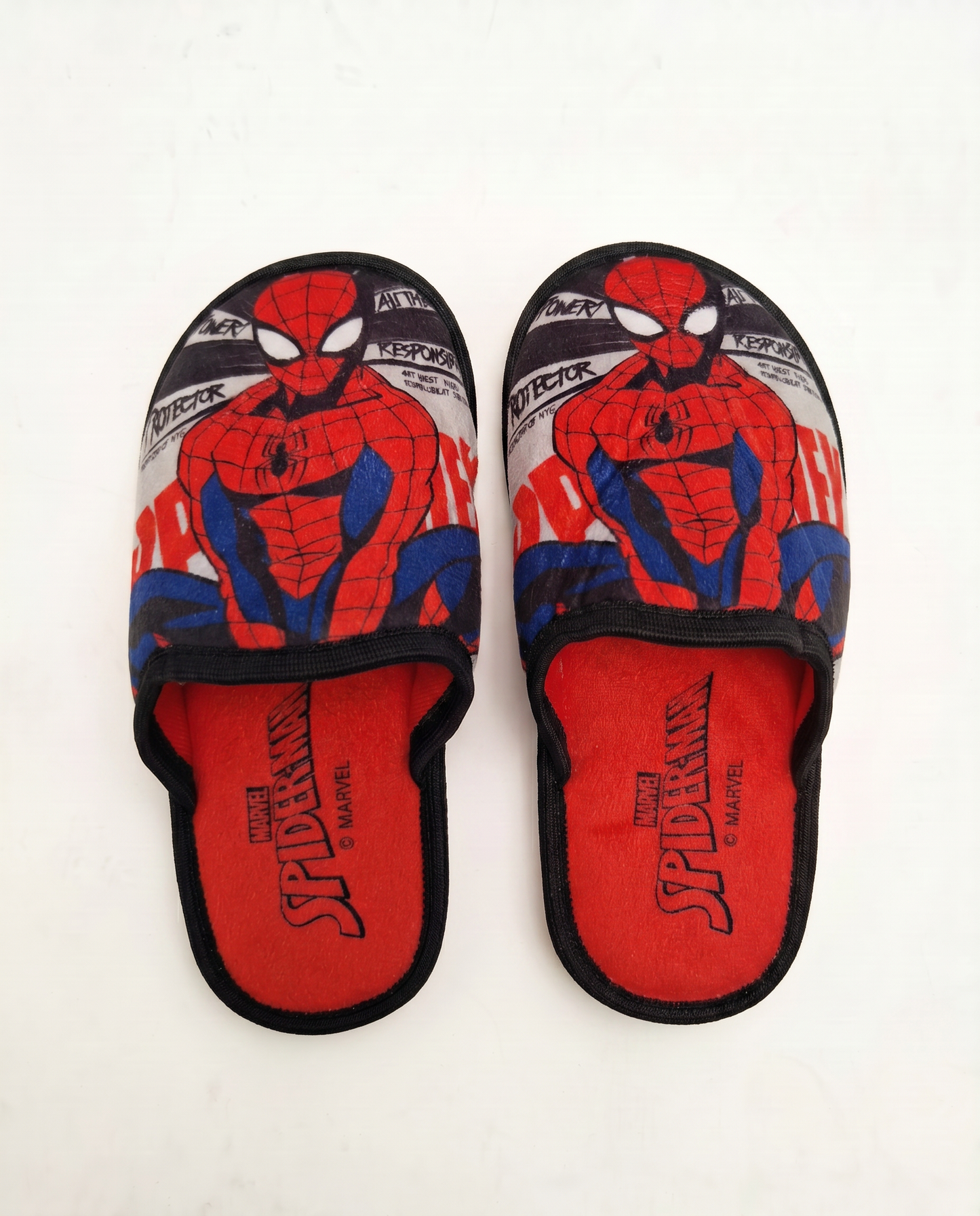 Children's Spiderman Slippers in Black Fabric - Black