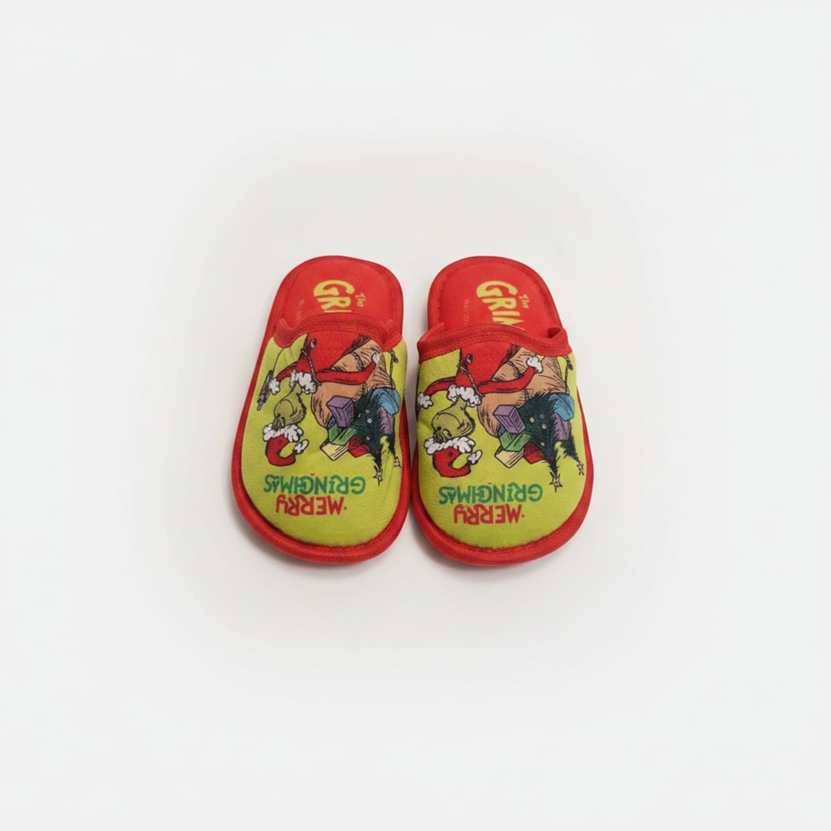 Pantofola Natale Grinch per bambini - Rosso