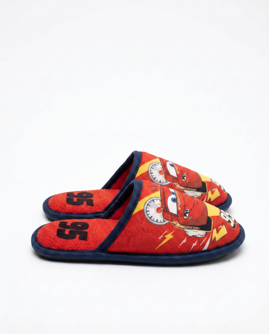 Blue Fabric Slippers Cars for Kids - Blue