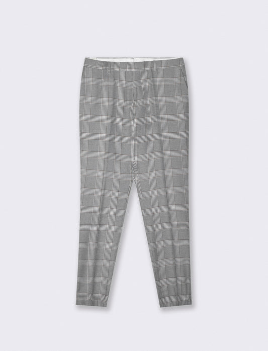 Pantaloni a quadri formal fit elegante - Grigio