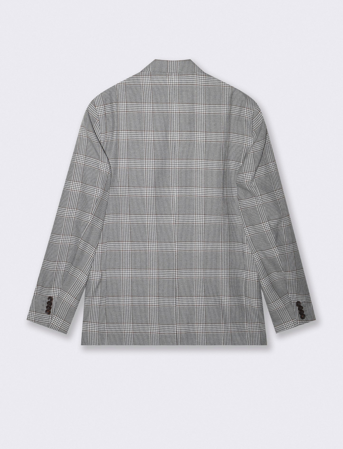 Blazer a Quadri Formal Fit con Colletto - Grigio