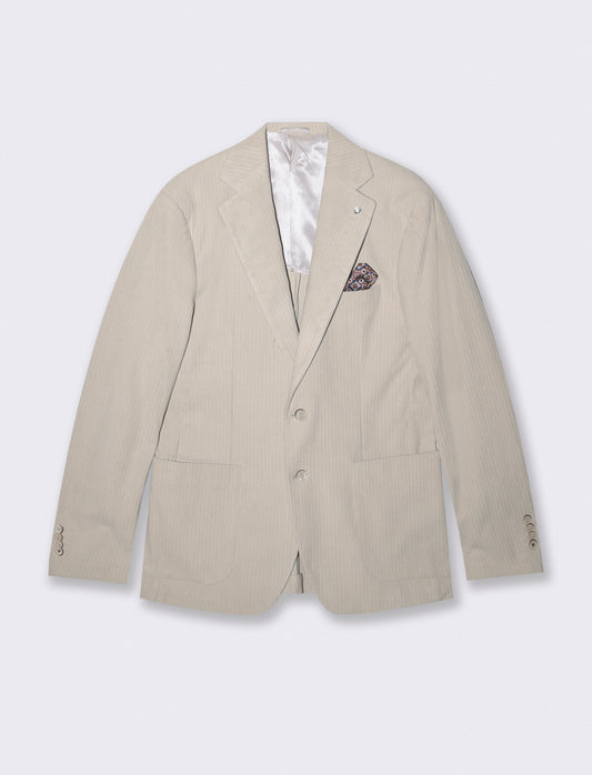 Velvet Blazer Regular Fit - Beige