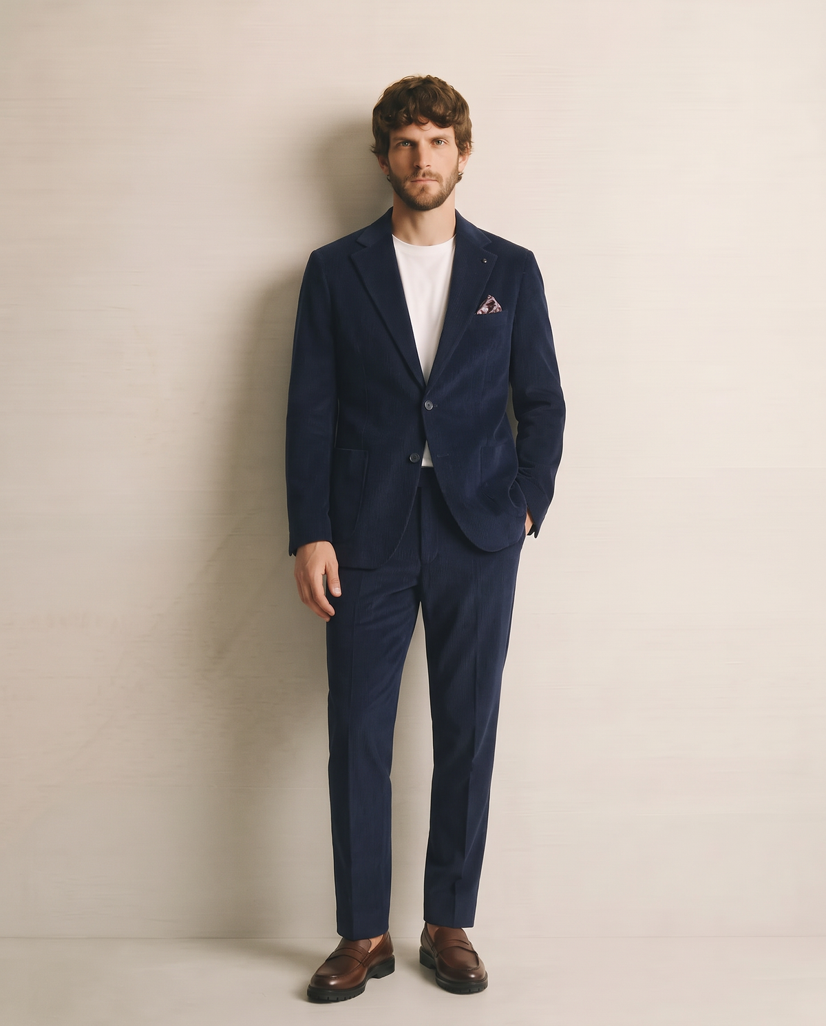 Velvet Blazer Formal Fit Elegant - Blue