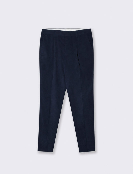 Pantaloni in velluto formal fit eleganti - Blu