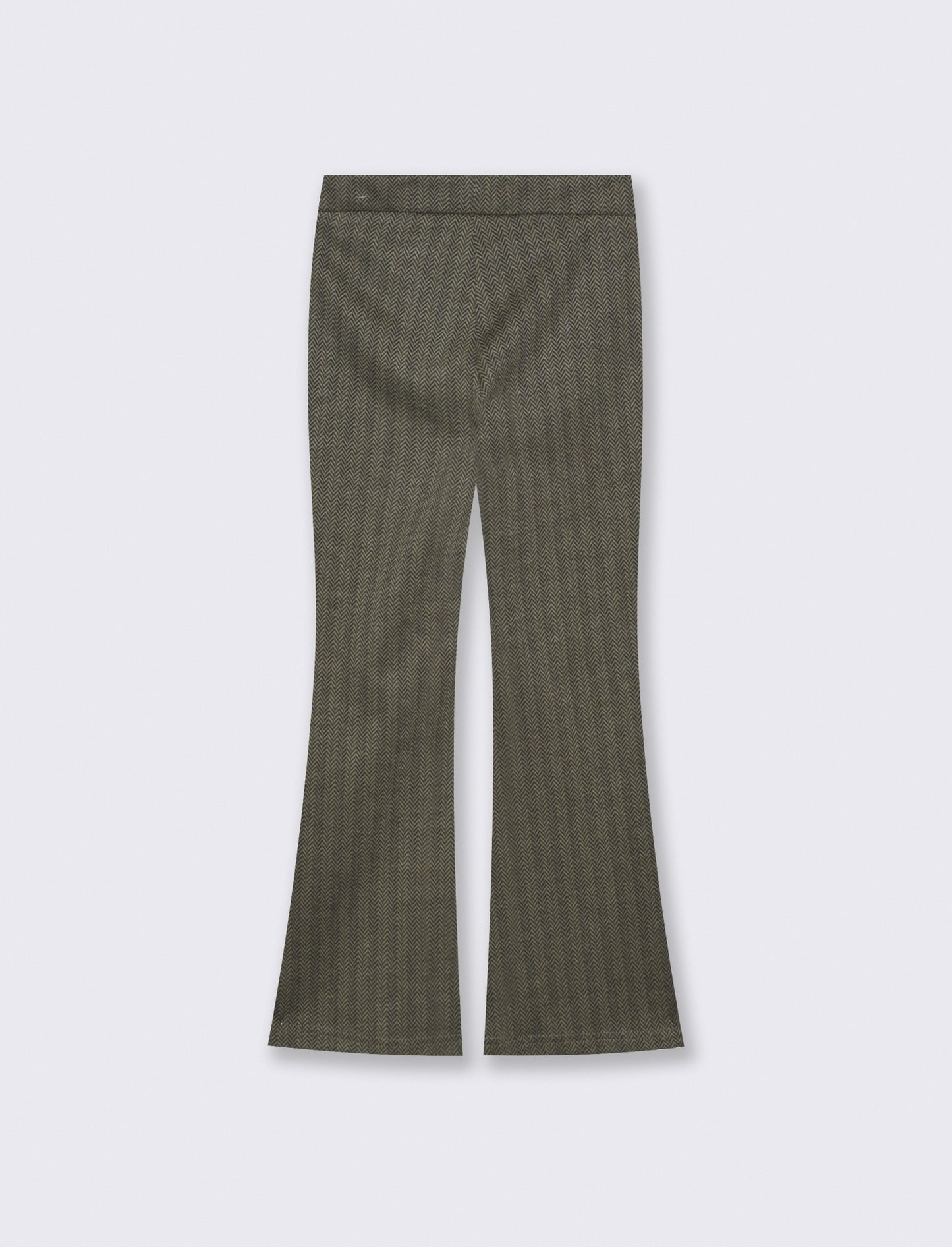 Elastic houndstooth flare pants - Green