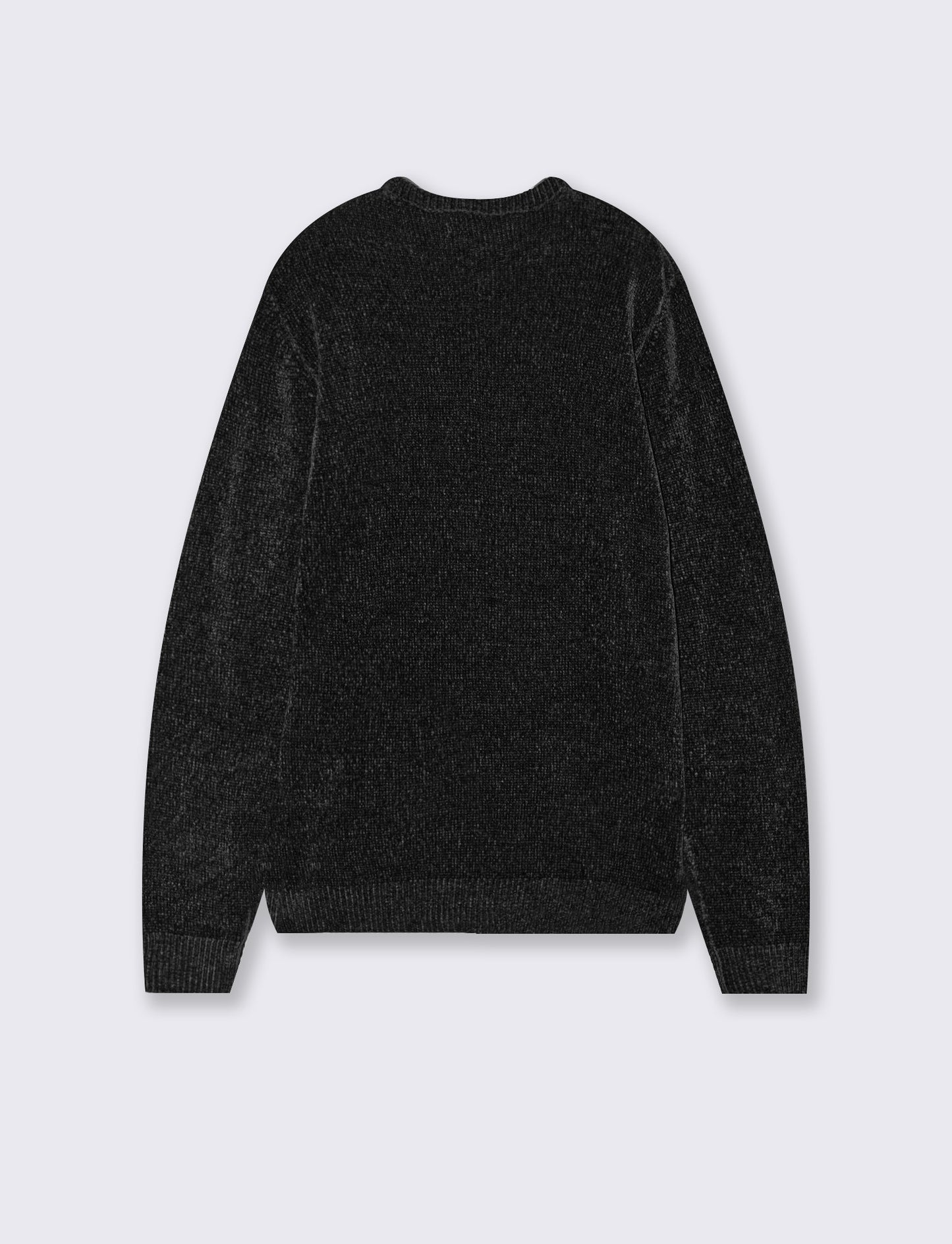 Maglia girocollo in ciniglia regular fit - Nero