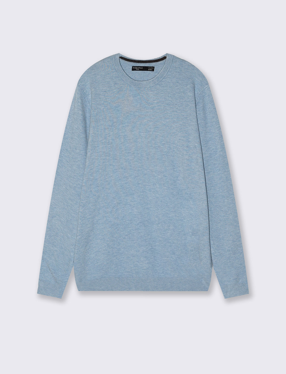 Premium crew neck sweater with elbow patches - Sky blue