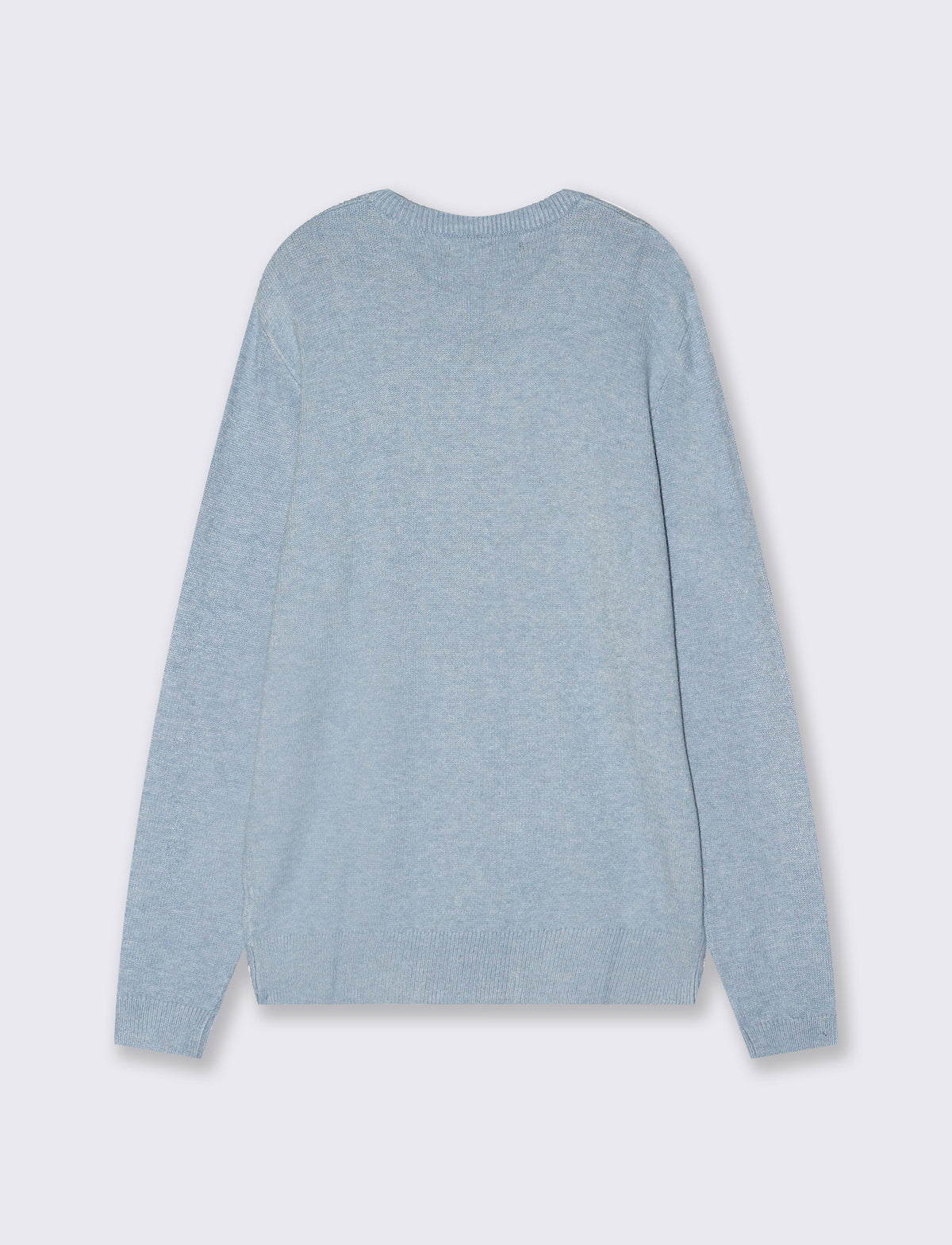 Maglia Girocollo Filato Premium Rasato - Celeste melange