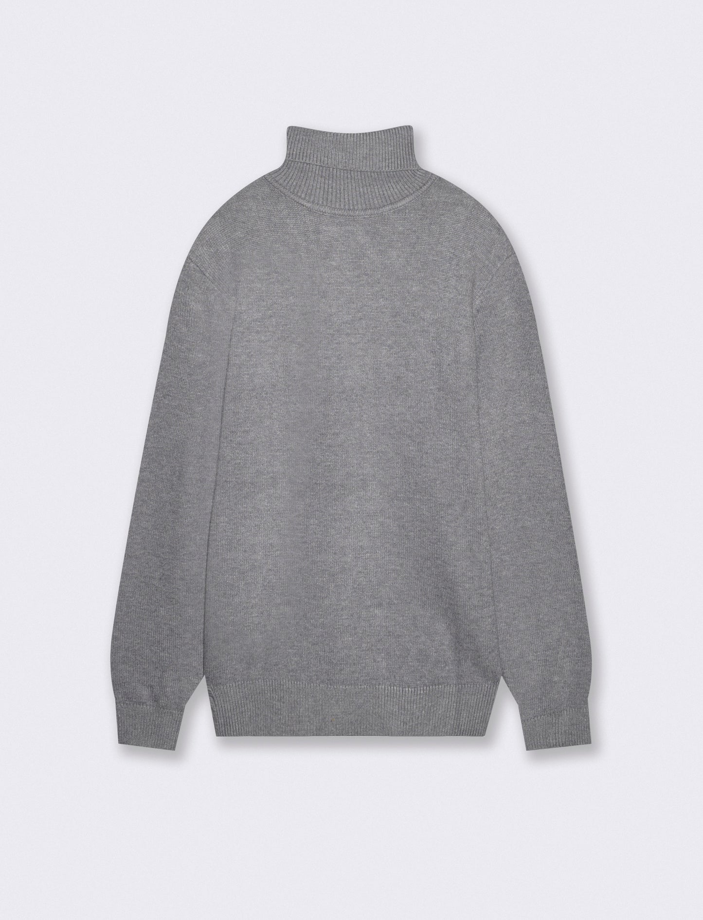 Maglia Collo Alto Filato Premium Rasato - Grigio mel.