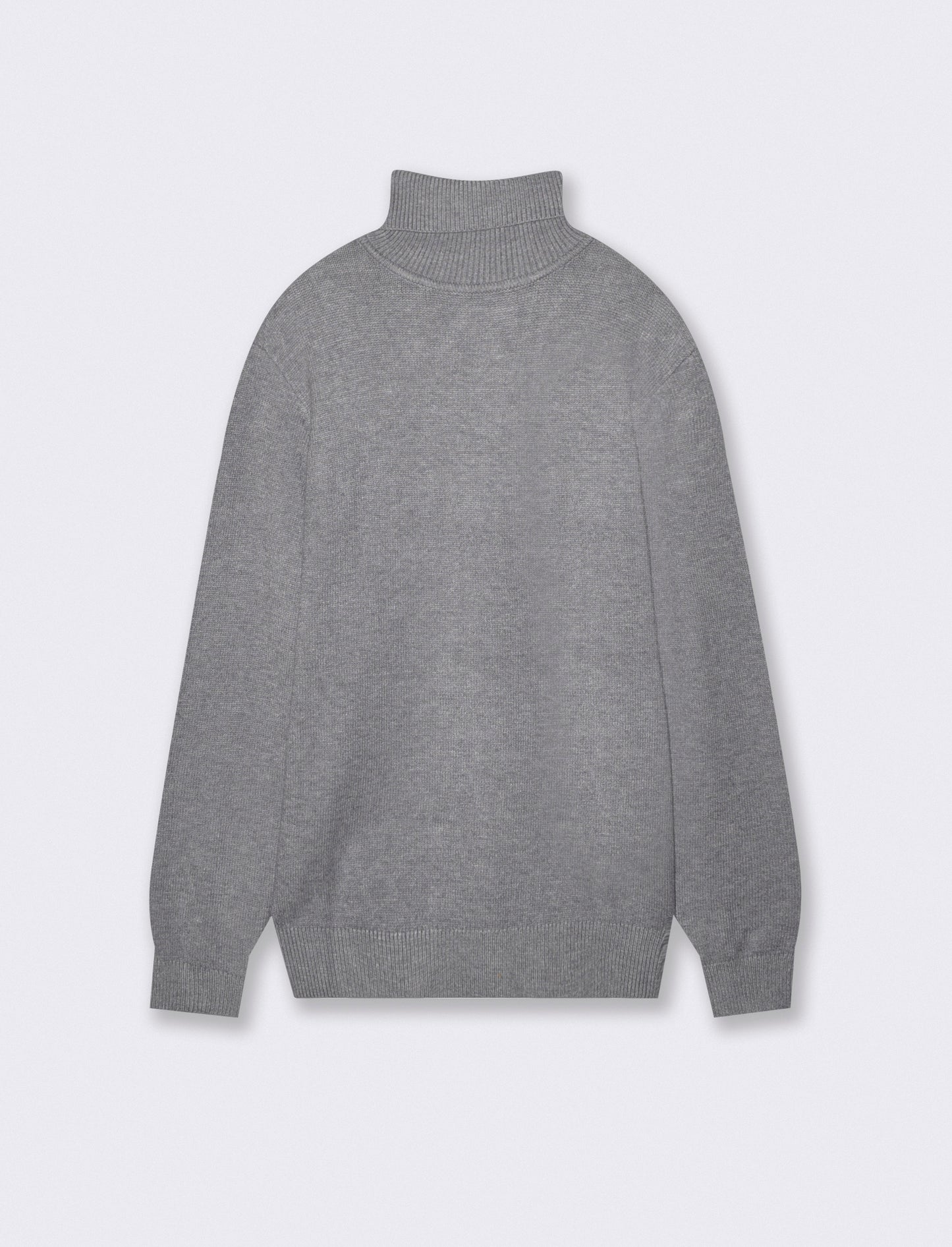 Maglia Collo Alto Filato Premium Rasato - Grigio mel.
