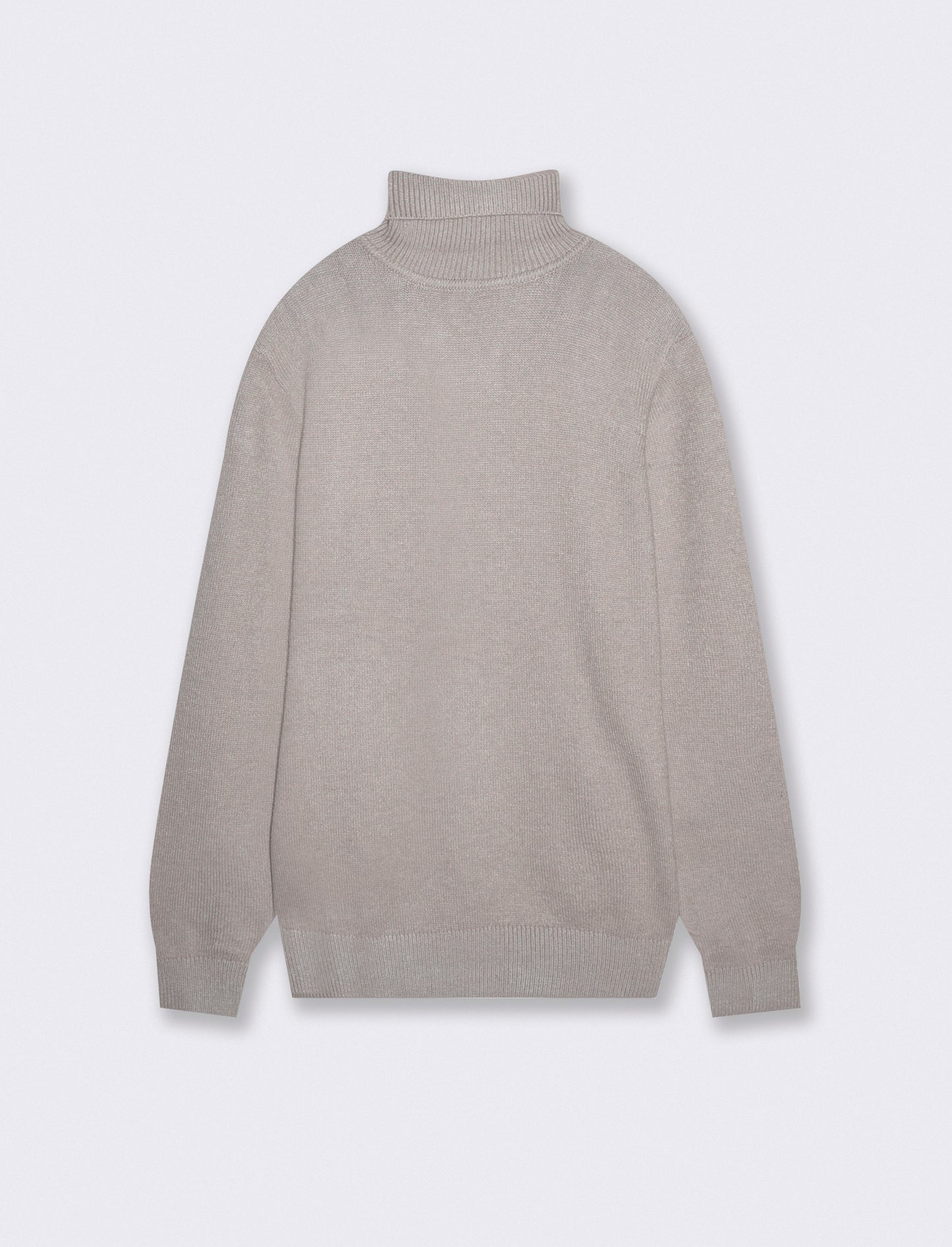 Maglia Collo Alto Filato Premium Rasato - Tortora melange