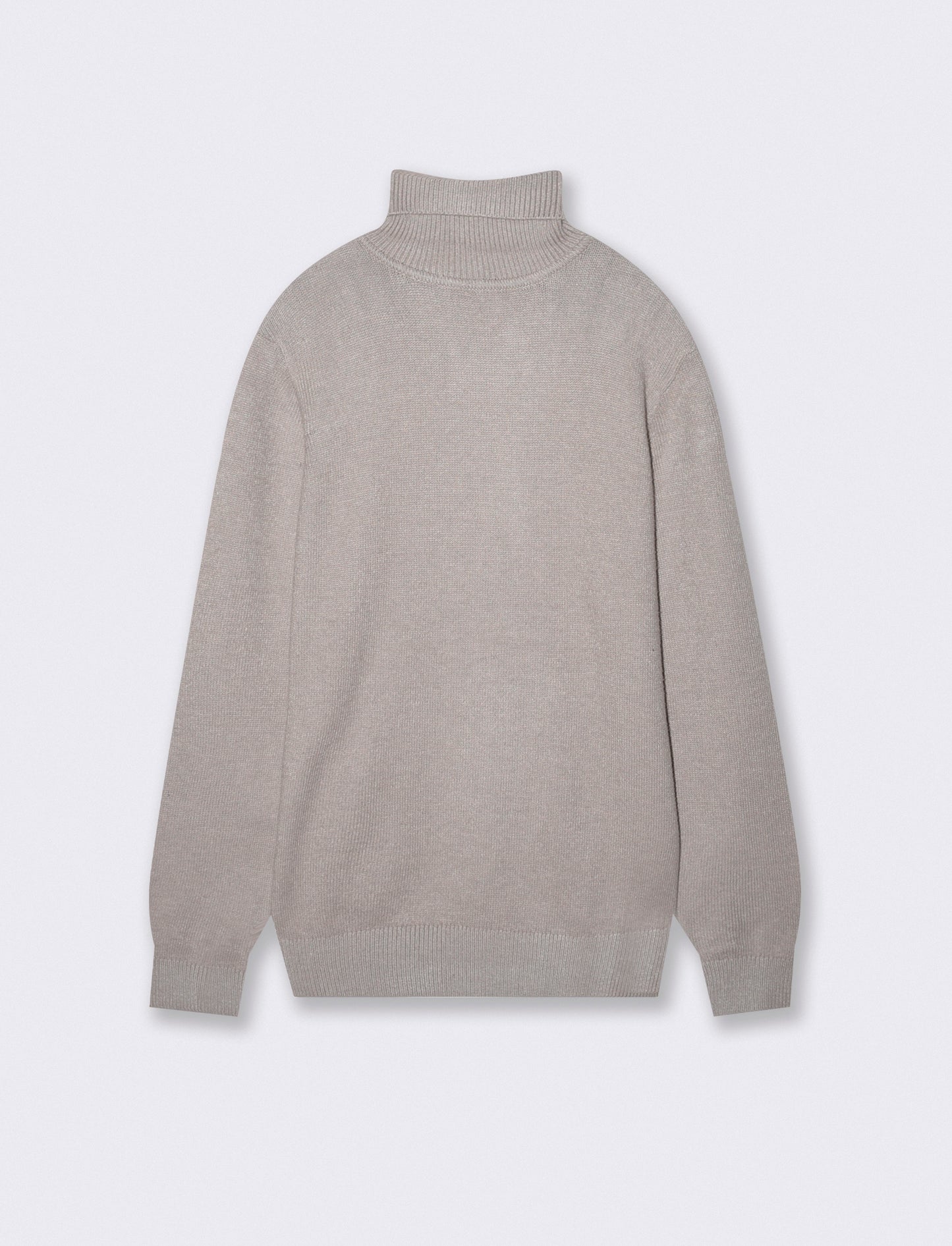 Maglia Collo Alto Filato Premium Rasato - Tortora melange