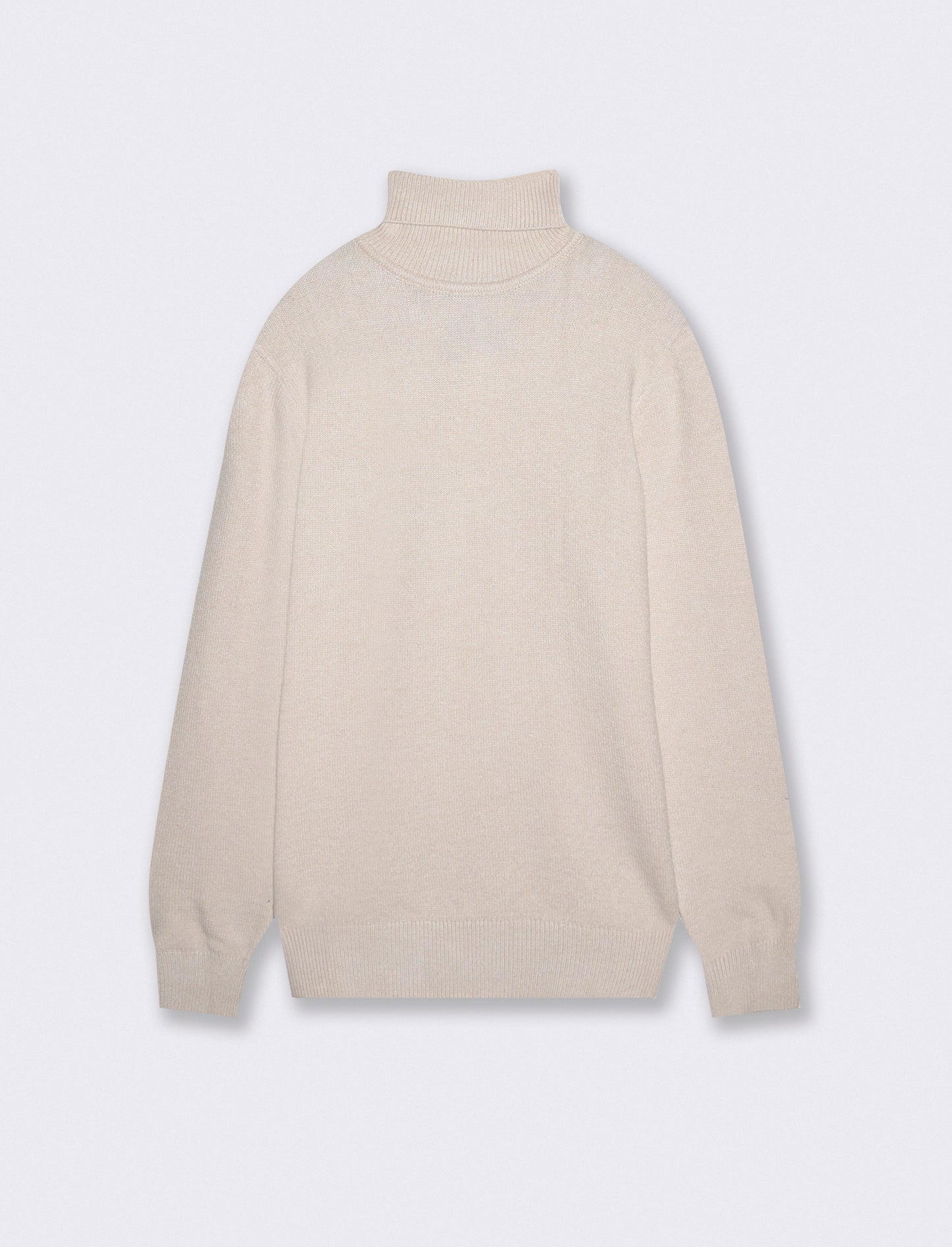 Maglia Collo Alto Filato Premium Rasato - Bianco