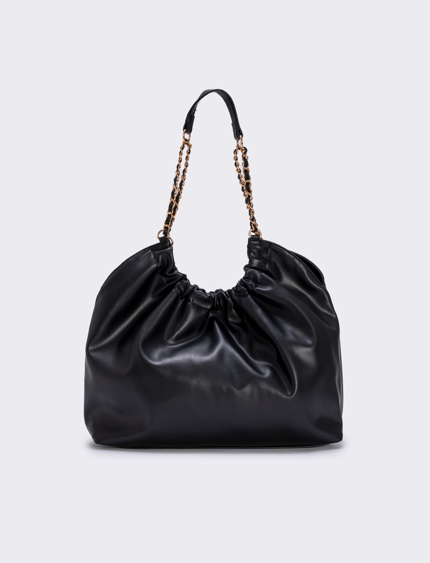 Shoulder Bag with Chain Strap - Black