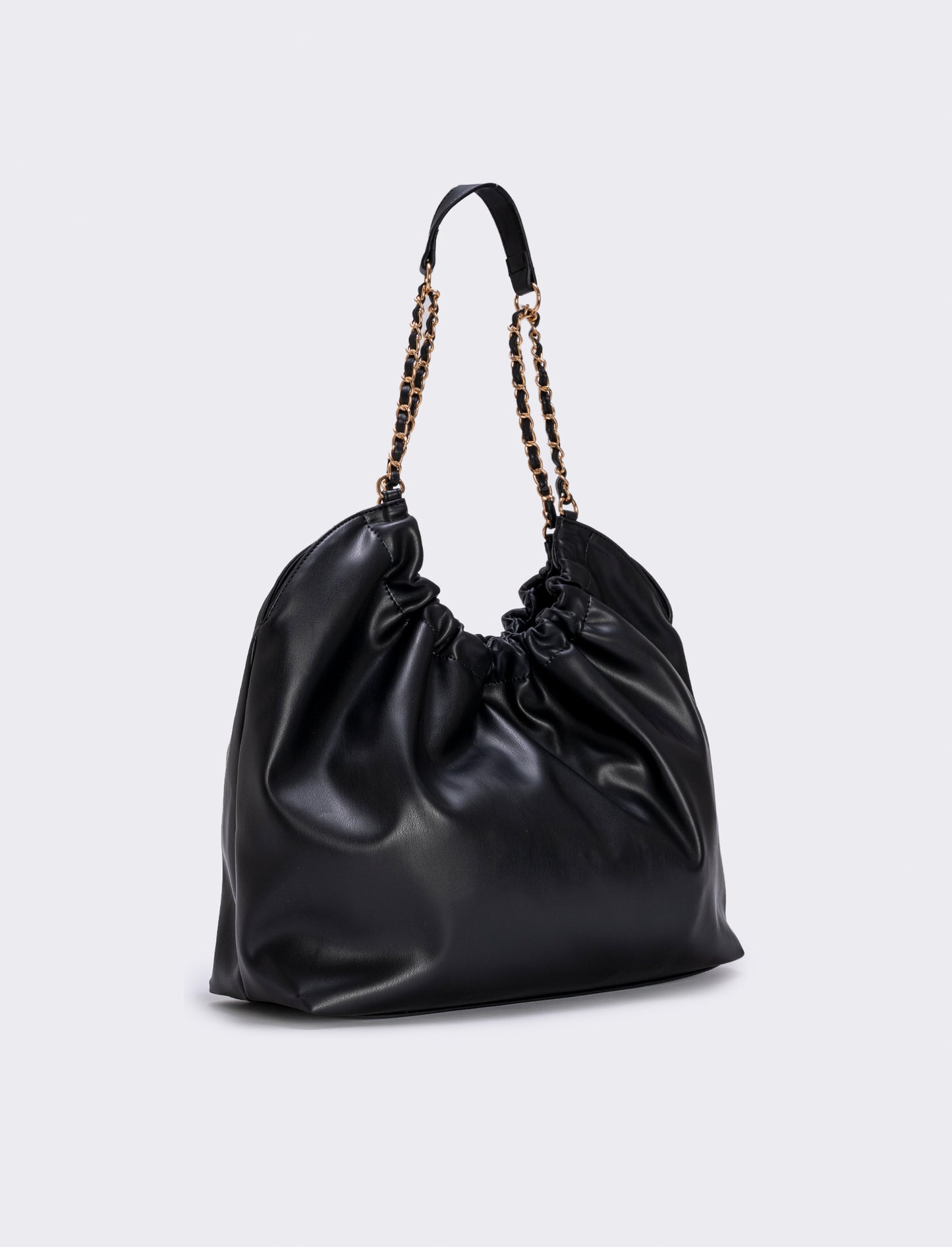 Shoulder Bag with Chain Strap - Black