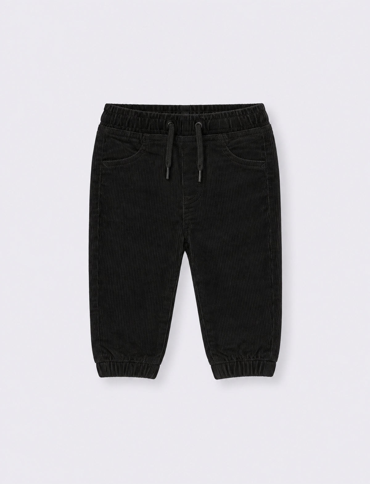 Pantaloni a costine in velluto casual - Nero