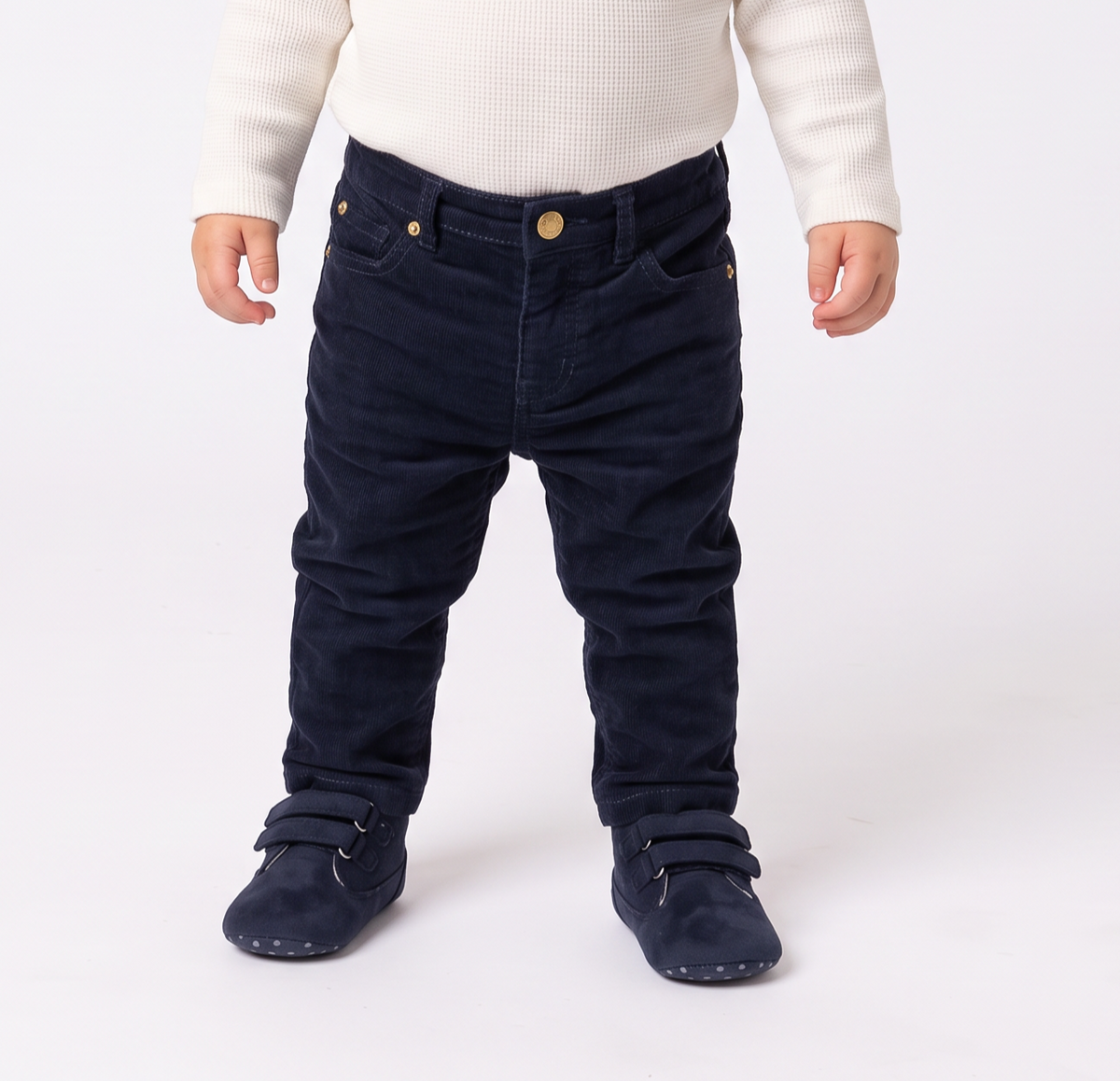 Pantaloni a costine in velluto casual - Blu