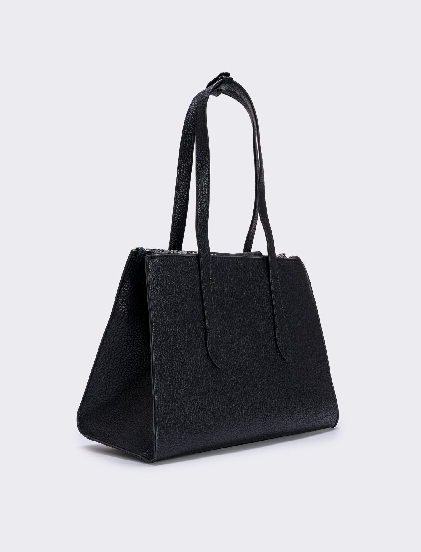 Borsa grande a spalla in suede - Nero