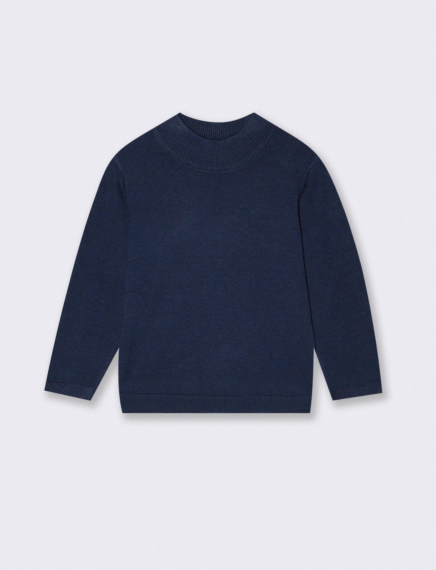 Maglia collo alto tinta unita casual - Blu