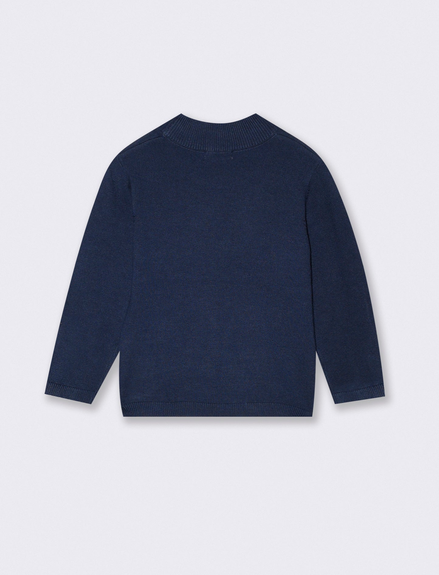 Maglia collo alto tinta unita casual - Blu