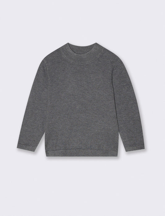 Maglia collo alto - Grigio mel.